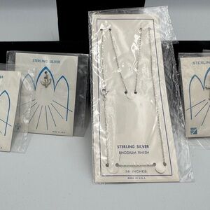 Vintage Sterling Silver 3 Pendants And Necklace NEW